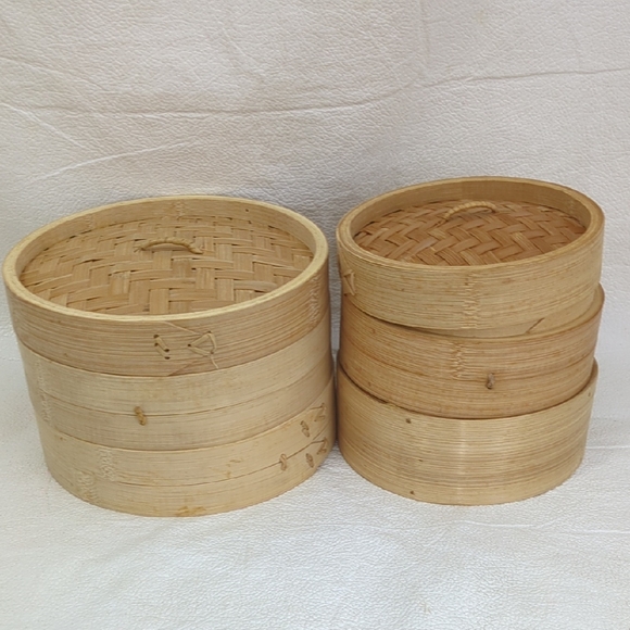 Natural Bamboo Steamer Set - Picture 1 of 6